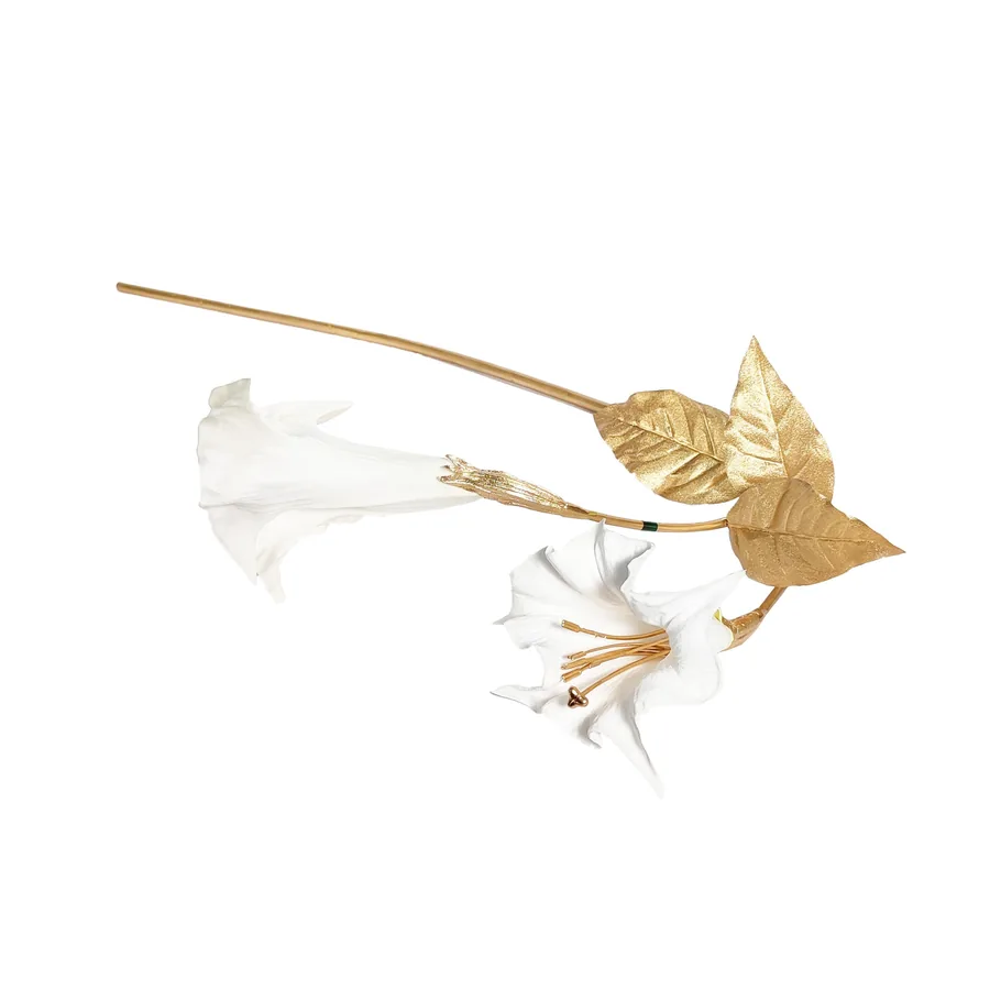 Trumpet On Stem Gold/White 13X34X126Cm — catalogue product